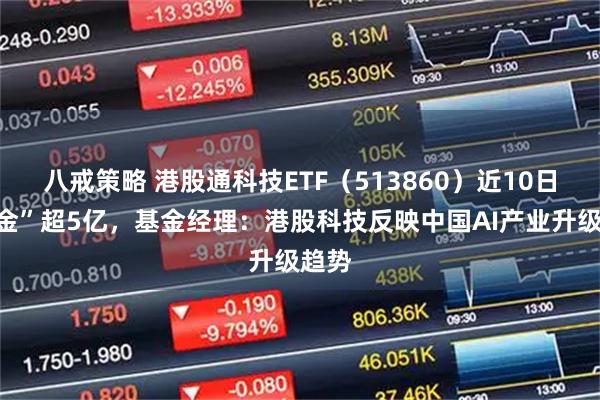八戒策略 港股通科技ETF（513860）近10日“吸金”超5亿，基金经理：港股科技反映中国AI产业升级趋势
