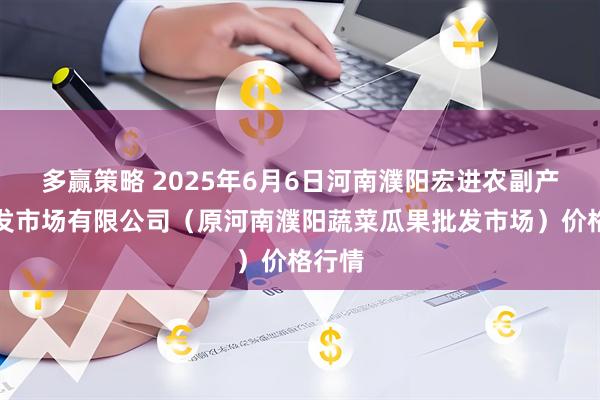 多赢策略 2025年6月6日河南濮阳宏进农副产品批发市场有限公司（原河南濮阳蔬菜瓜果批发市场）价格行情