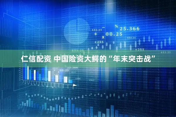 仁信配资 中国险资大鳄的“年末突击战”